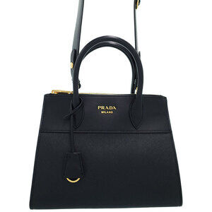 Prada Paradigme 2way tote Crossbody bag Saffiano leather Black